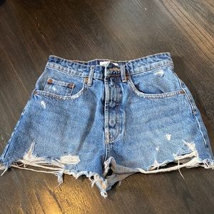 Zara High Waisted Denim Shorts